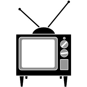 300x300 Black Amp White Clipart Television
