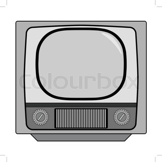 320x320 Outline Illustration Of Vintage Tv Set Stock Vector Colourbox