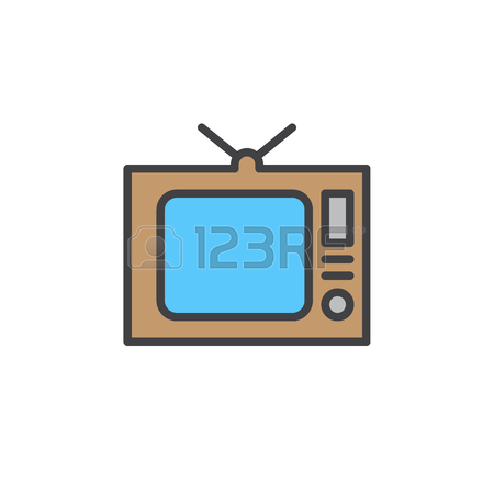 450x450 Tv, Old Television Line Icon, Outline Vector Sign, Linear Style