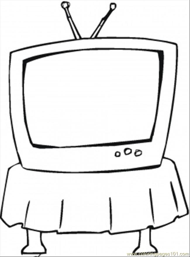 650x878 Tv Clipart Coloring Page