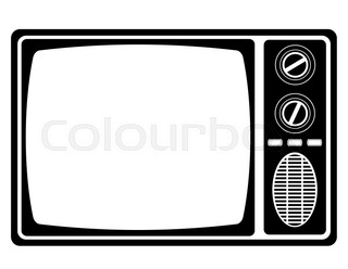 320x248 Tv Old Retro Vintage Icon Stock Vector Illustration Black Outline