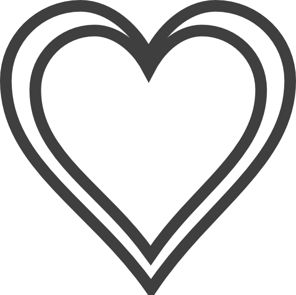 600x598 Double Heart Outline Clip Art