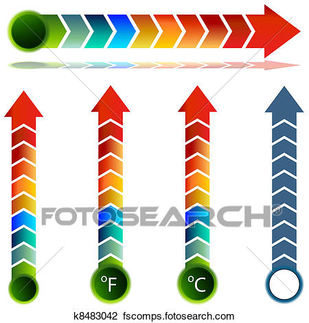 450x470 Clipart Of Thermometer Temperature Arrow Set K8483042