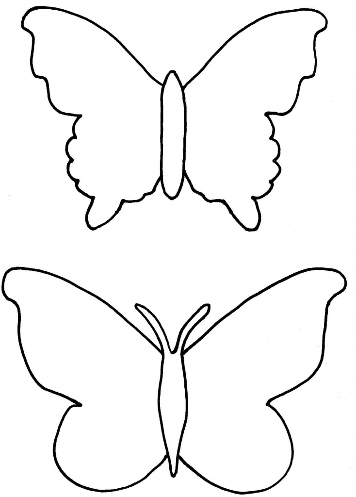 734x1024 Butterfly Drawing Template Butterfly Drawing Template Clipart Free