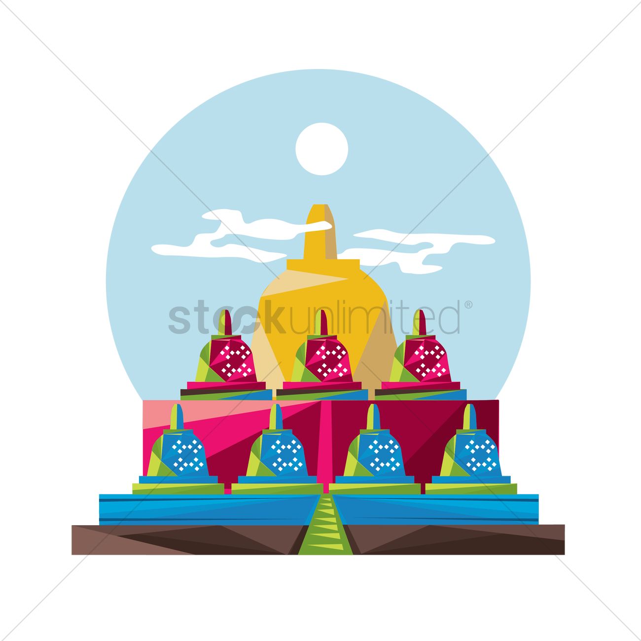 1300x1300 Temple Clipart Borobudur