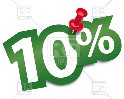 400x320 Ten Percent Sticker Fixed By Thumbtack Royalty Free Vector Clip