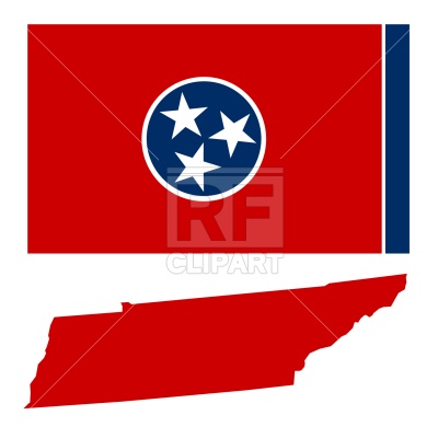 400x400 Tennessee State Map And Flag Royalty Free Vector Clip Art Image
