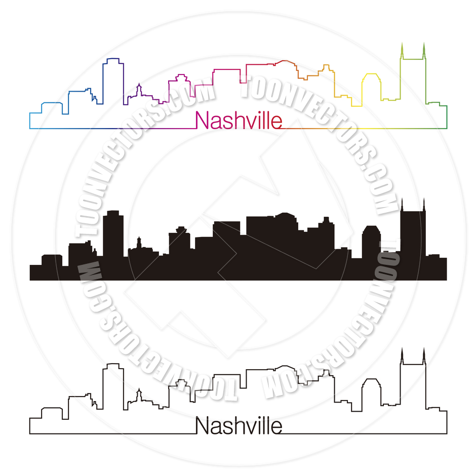 940x940 Nashville Tennessee Free Clip Art Nashville Skyline Linear Style