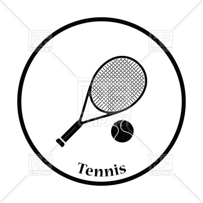 400x400 Icon Of Tennis Racket And Ball Royalty Free Vector Clip Art Image