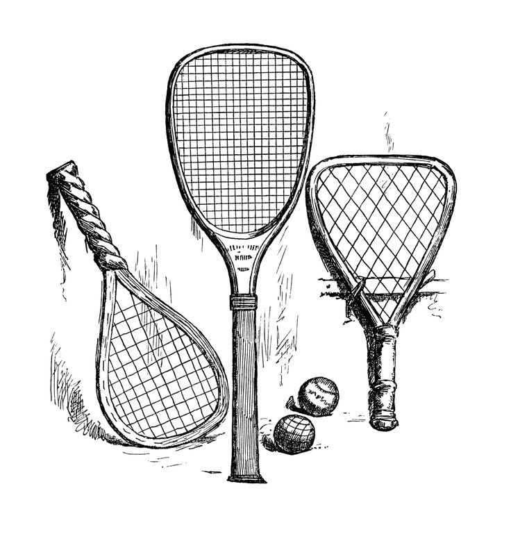 736x769 Tennis Ball And Racket Black And White