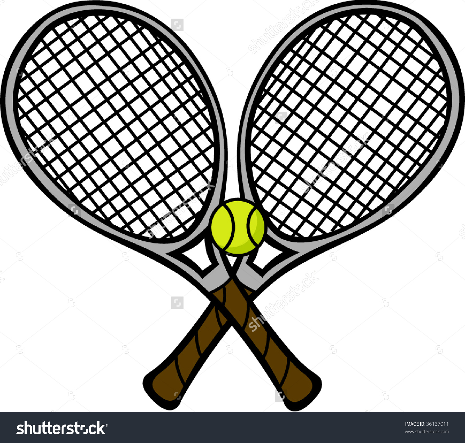 Tennis Ball And Racket Black And White Clipart | Free download on