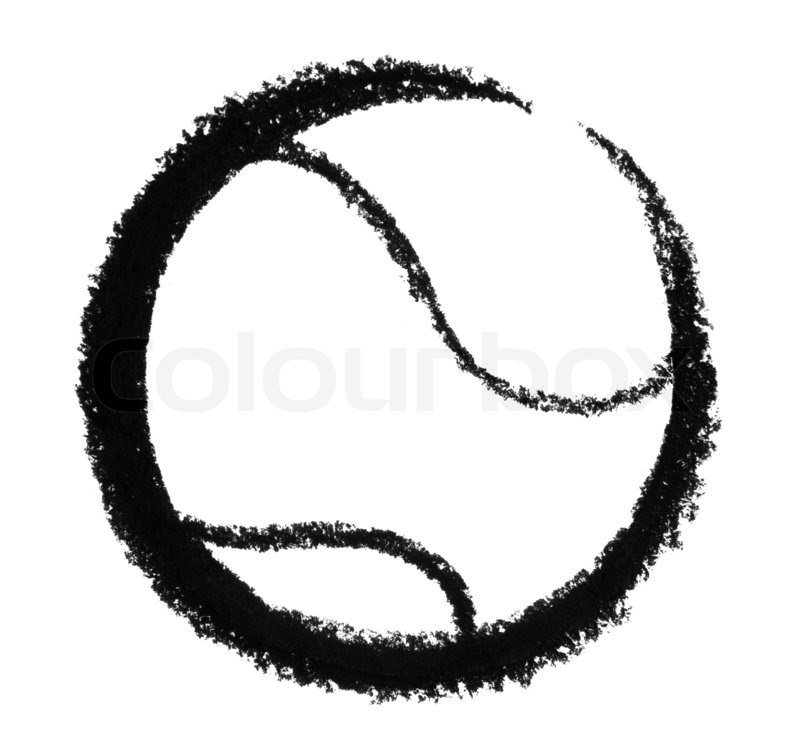 800x746 Crayon Sketched Tennis Ball In White Back Stock Photo Colourbox