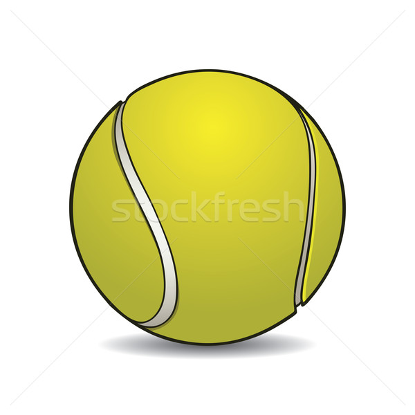 600x600 Realistic Tennis Ball With Outline Vector Illustration Colin
