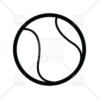 400x400 Outline Of Tennis Ball Royalty Free Vector Clip Art Image