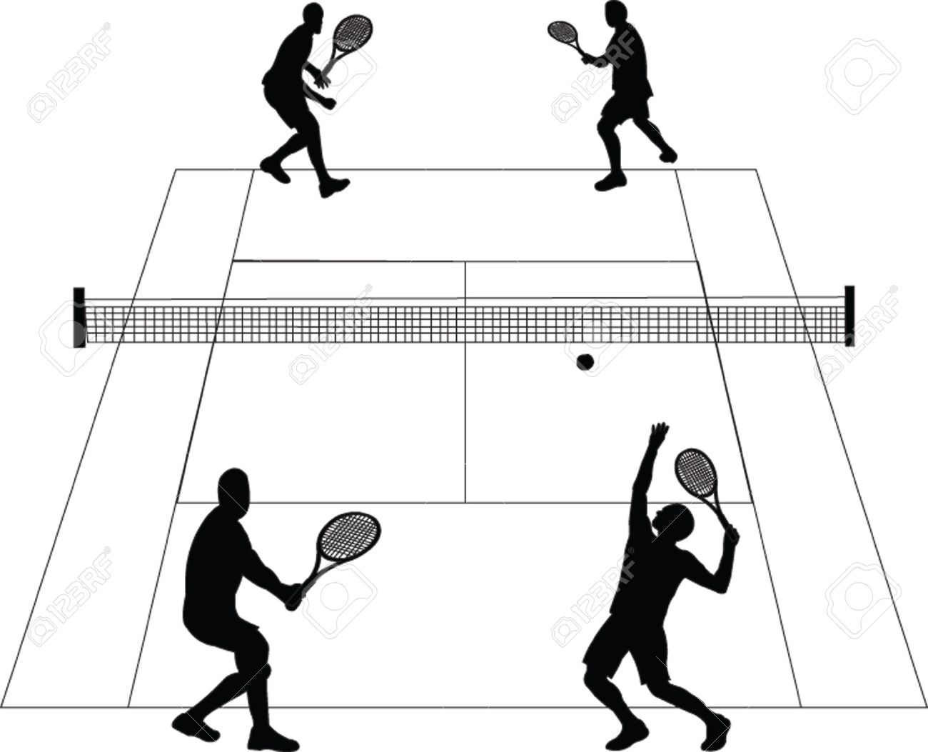 1300x1053 Tennis Court Clipart Black And White