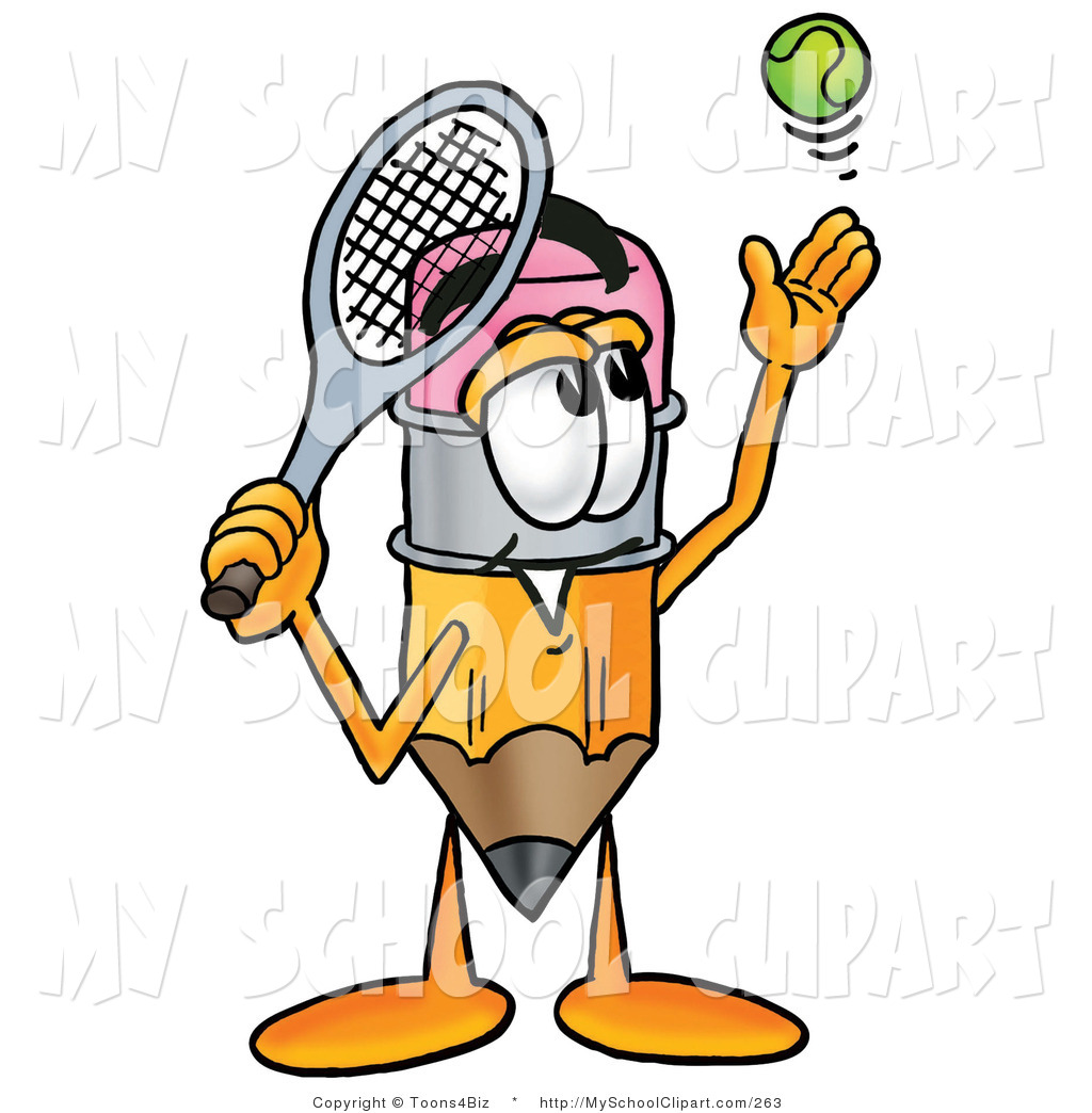 1024x1044 Clip Art Of A Sporty Pencil Mascot Cartoon Character Preparing
