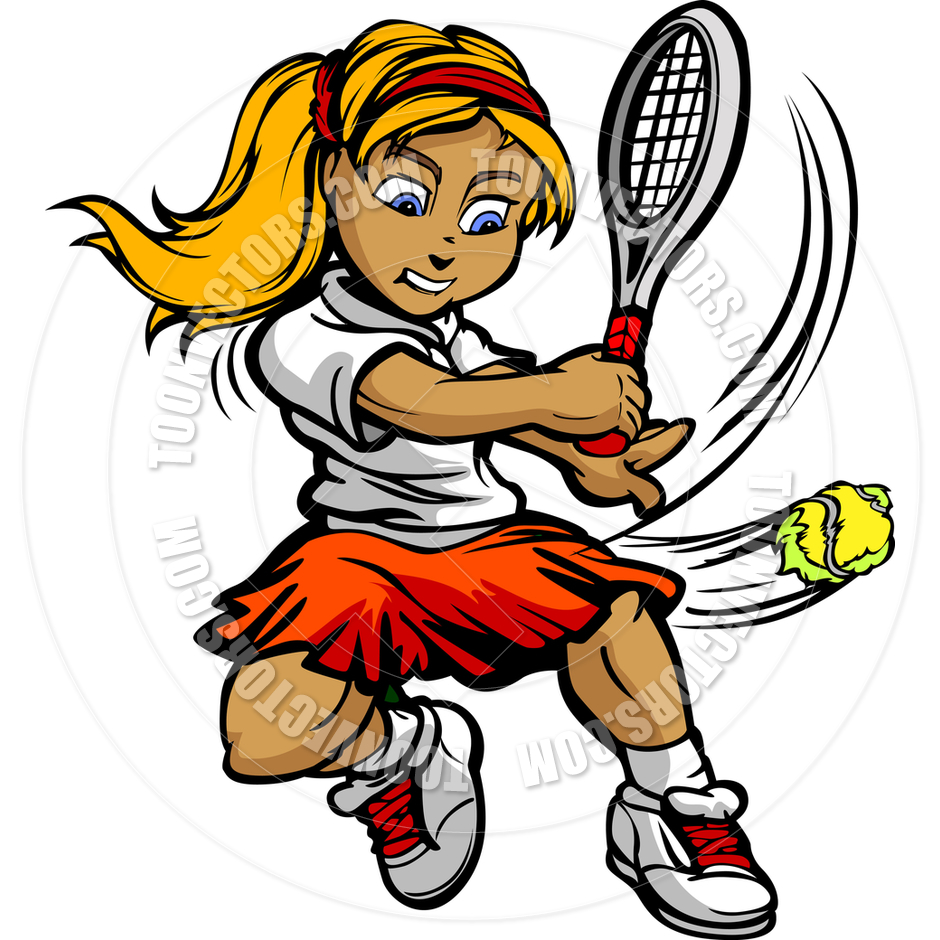 940x940 Kid Tennis Player Girl Swinging Racquet