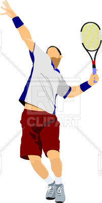 201x400 Tennis Player In Jump Royalty Free Vector Clip Art Image