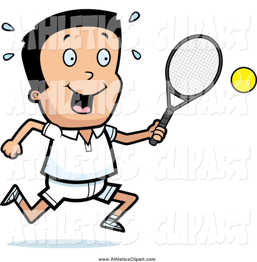 1024x1044 Clip Art Of A Happy Boy Swinging His Tennis Racket