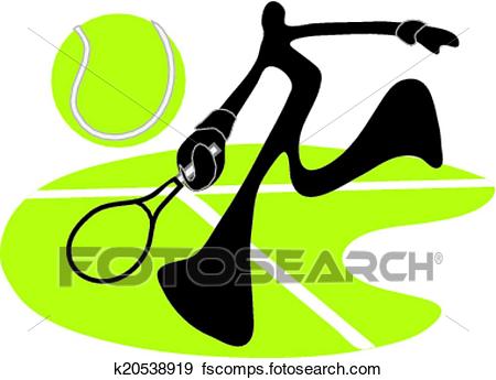 450x345 Clip Art Of Tennis Shadow Man K20538919