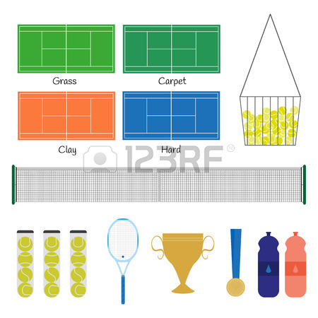 450x450 Big Tennis Items. Tennis Racquet, Balls, Court, Net, Basket