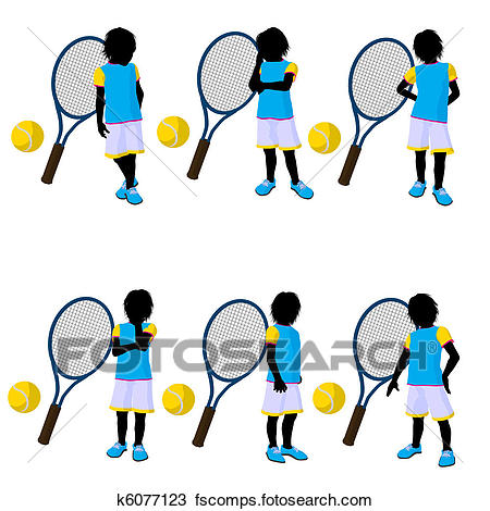 450x470 Drawing Of Teen Tennis Player Illustration K6077123