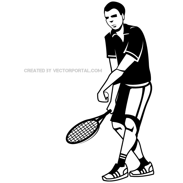 600x600 Tennis Player Clip Art 123freevectors