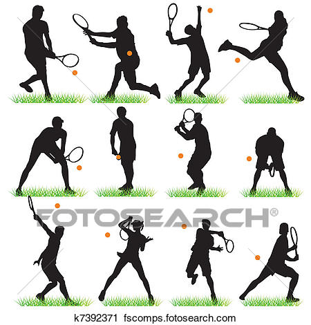 450x470 Clipart Of 12 Tennis Players Set K7392371