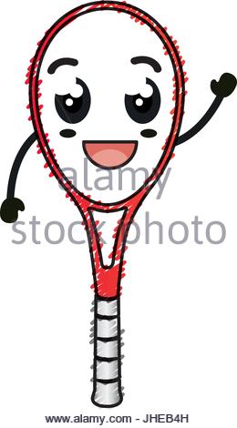 260x470 Kawaii Tennis Racket Activity Sport Stock Vector Art