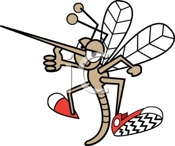 350x292 Royalty Free Clip Art Image Cartoon Mosquito Wearing Tennis Shoes