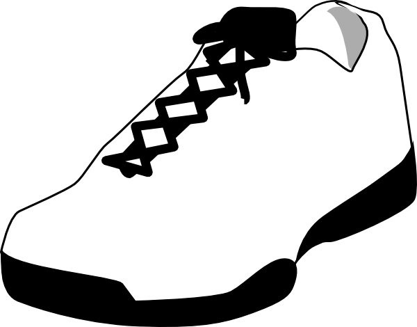 600x470 Shoe Outline White Clip Art