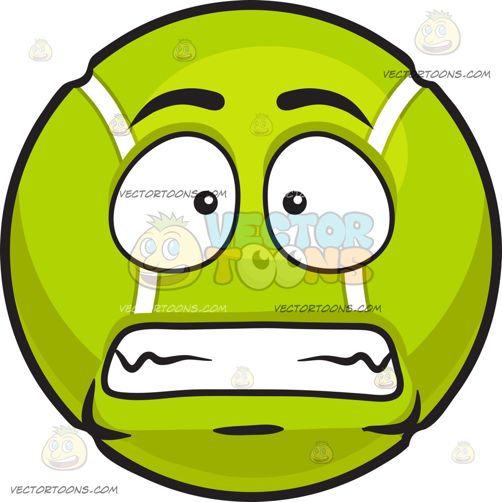 1024x1024 A Scared Tennis Ball Cartoon Clipart