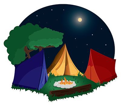Tent And Campfire Clipart