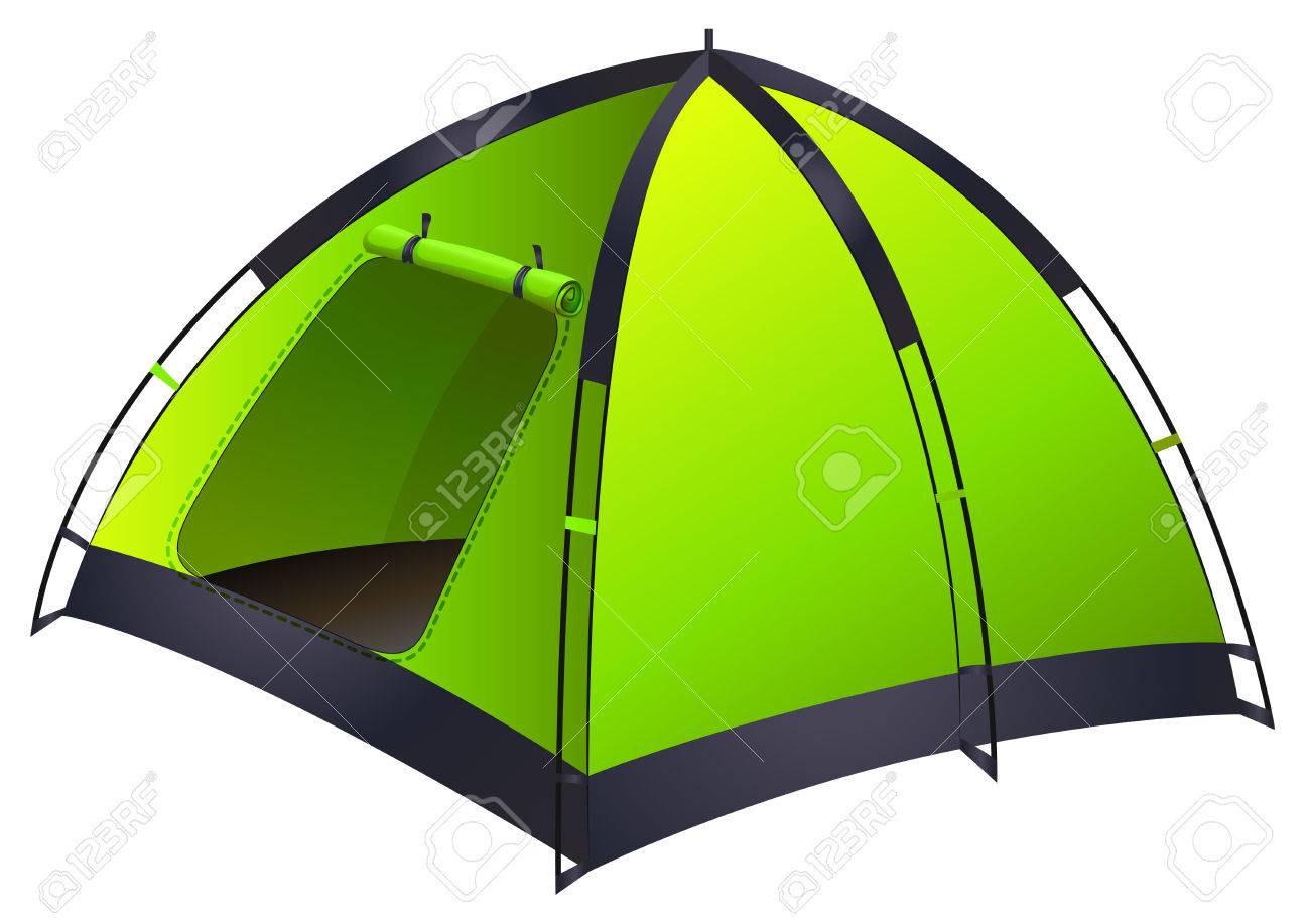 1300x917 Green Single Camping Tent Illustration Royalty Free Cliparts