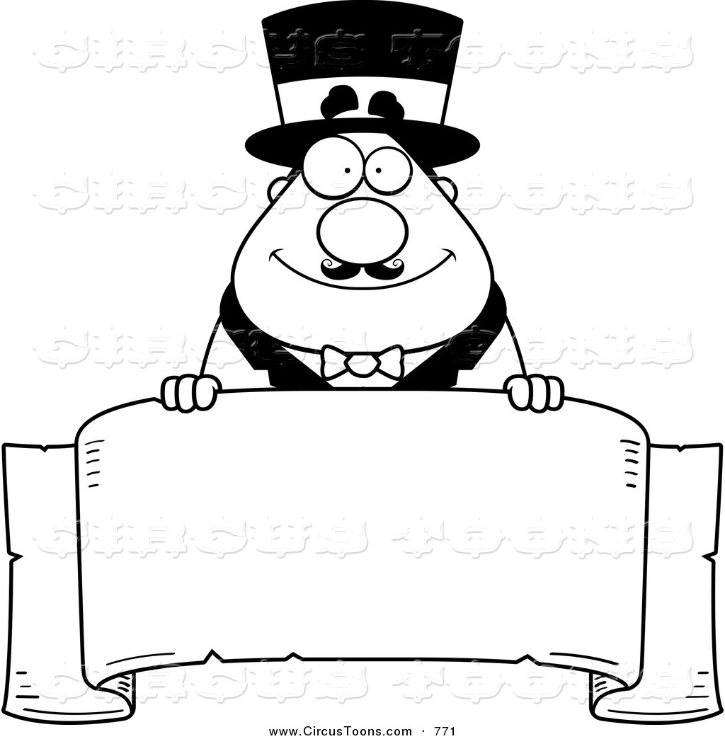 1024x1044 Circus Clipart Of Blacknd White Chubby Ring Master Holding