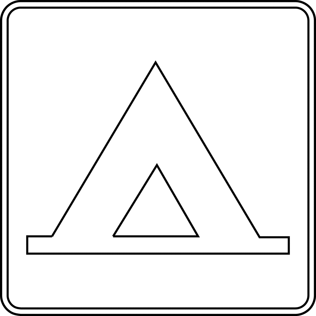 1024x1024 Tent Camping Outline Clipart