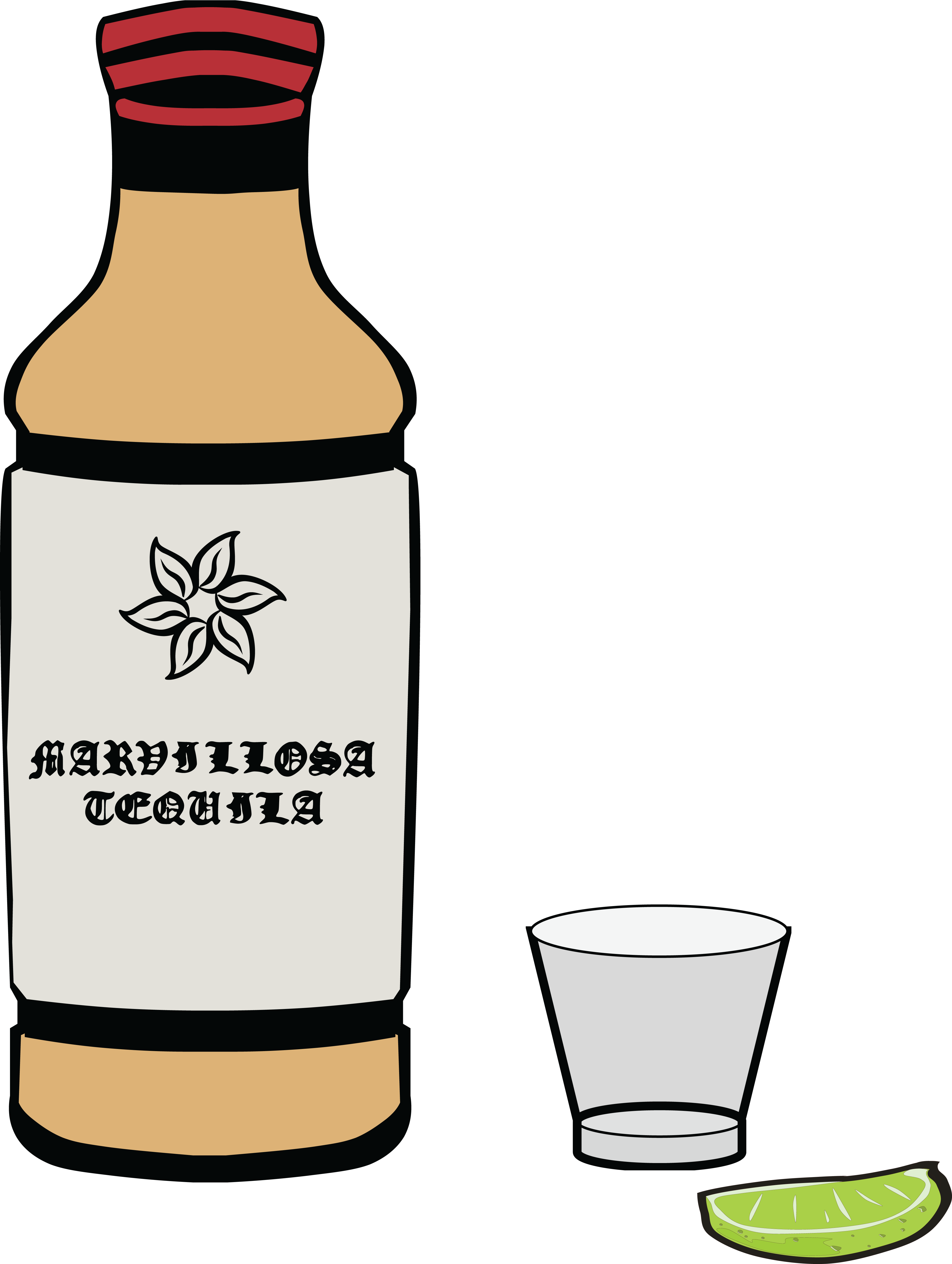 4000x5308 Free Clipart Of A Bottle Of Tequila