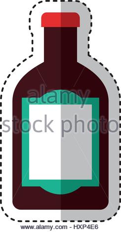 245x470 Tequila Bottle Icon Flat, Cartoon Style Isolated On White