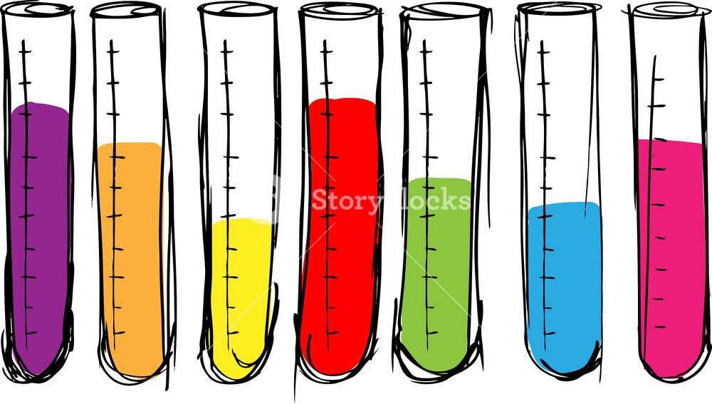 1000x568 Sketch Of Test Tube. Vector Illustration Royalty Free Stock Image