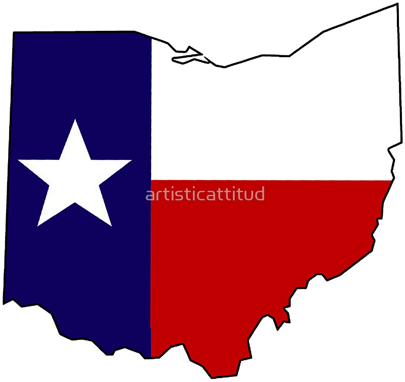 800x755 Texas Flag Ohio Outline Stickers By Artisticattitud Redbubble