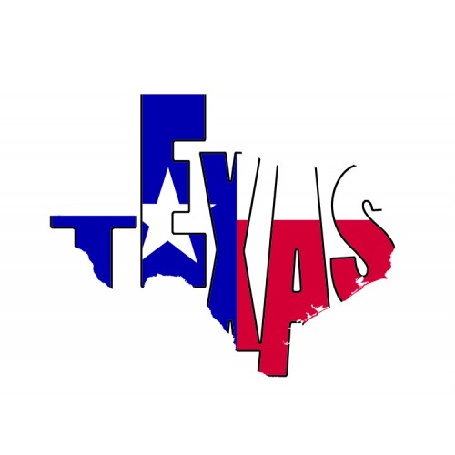 500x500 Texas Flag Typography
