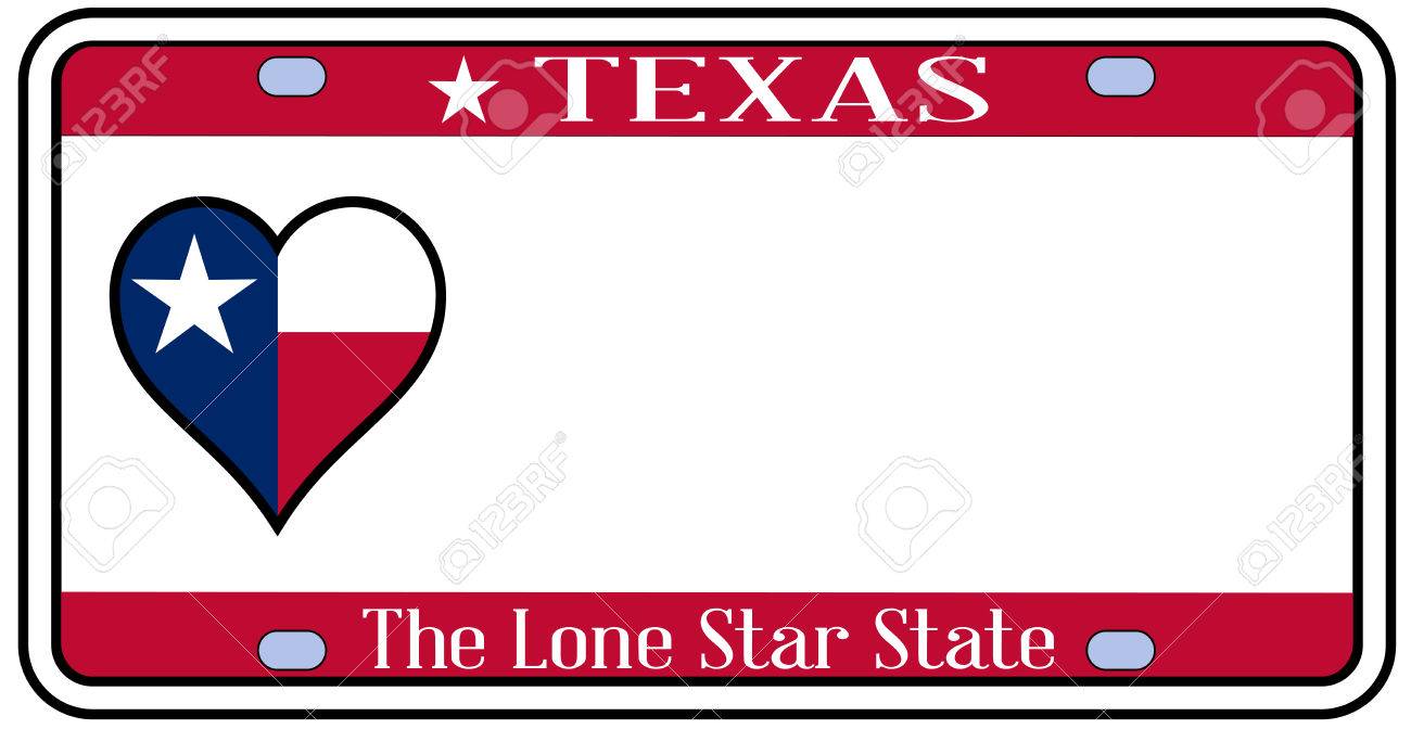 1300x672 Texas State License Plate In The Colors Of The State Flag