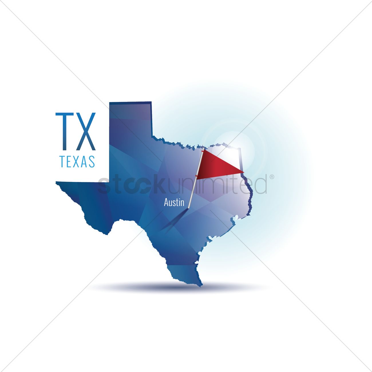 1300x1300 Texas Map With Capital City Vector Image