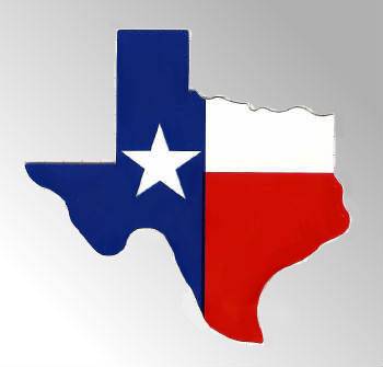 350x335 Texas Flag In The Shape Of Texas Bumper Decal In Bumper Stickers