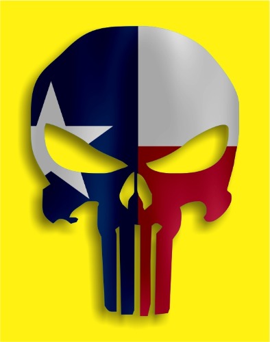 394x500 Punisher Texas Tx Flag Vinyl Decal Sticker