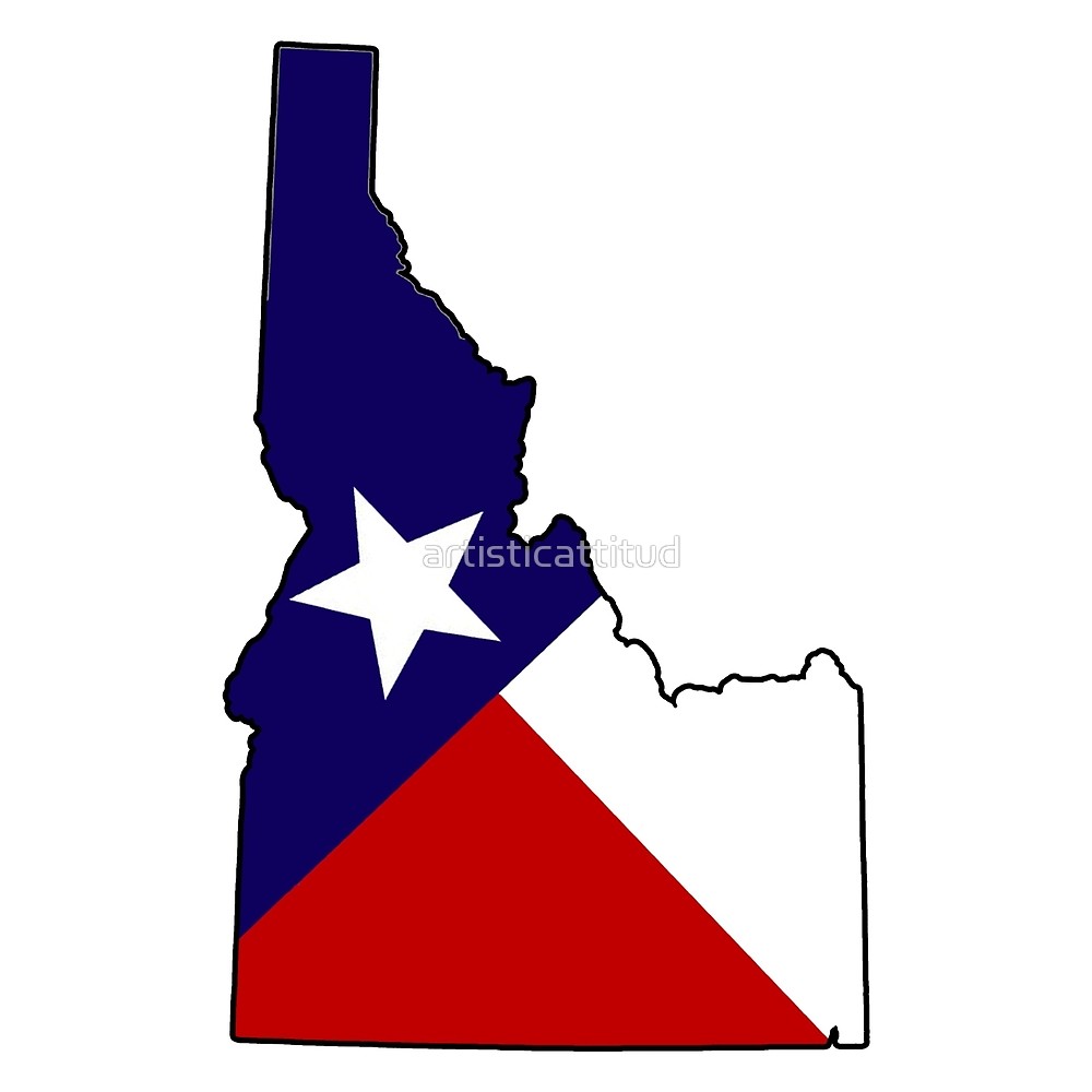 1000x1000 Texas Flag Idaho Outline By Artisticattitud Redbubble