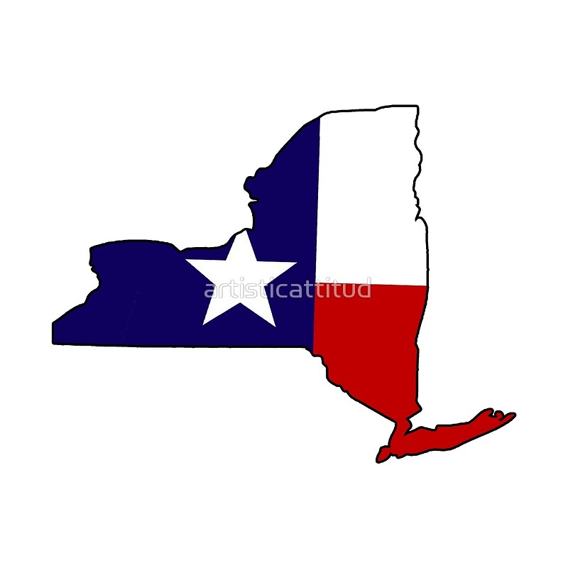 800x800 Texas Flag New York Outline Art Prints By Artisticattitud Redbubble