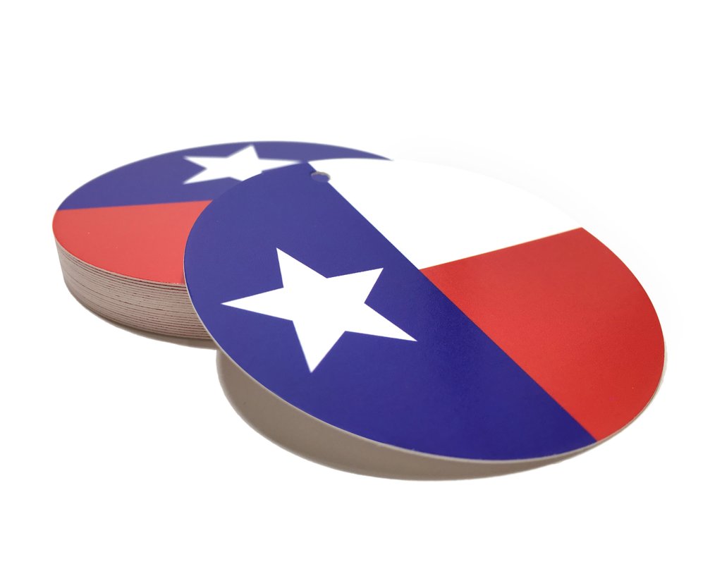 1024x824 Texas Gift Tag With Texas Flag 2.5 Inches Round Texas Hang Tag