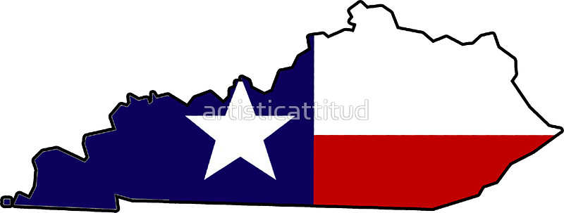 800x303 Texas Flag Kentucky Outline Stickers By Artisticattitud Redbubble