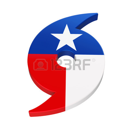 450x450 Hurricane Symbol With Texas State Flag Stock Photo, Picture